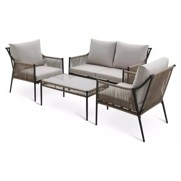 Transform Your Patio with AJUNION Metal Furniture Set Armchair Size W64 x D78 x H79cm