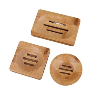 Bamboo Natural Wooden Soap Dish Holder For Bathroom Kitchen