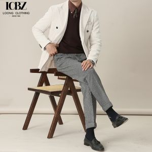 British Business Men's Slim Warm Suit with Double Breasted Closure and Regular