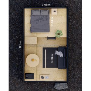 Hotel Triangular Container House with Prefabricated Steel Structure and Sandwich