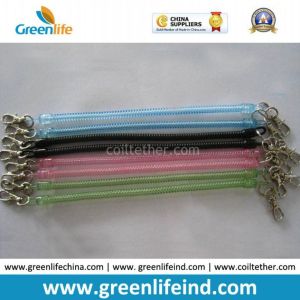 Hot Selling Transparent Slim Long Coiled Cable W/Metal Hooks