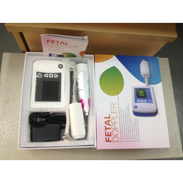 Three color available digital fetal doppler ultrasound equipment baby heart rate monitor