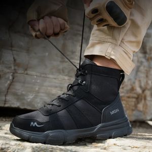 Lightweight Safety Working Boots Yellow Black With Wide Steel Toe / Kevlar Plate