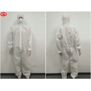China Sms Breathable White Blue 50gsm 55gsm Disposable Coveralls Suit on sale