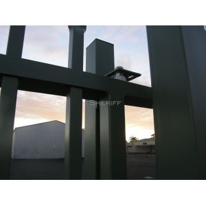 Powder coated tubular steel fence