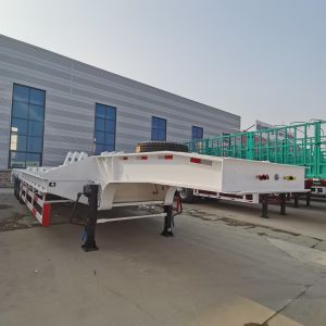 Jost E100 Landing Gear 80t Low Bed Truck Semi Trailer for Heavy Mechanical Suspension