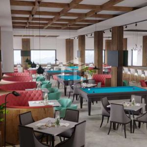 Monomer Design Cafe Interior Design With 12mm Thick MDF