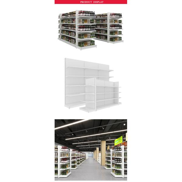 Custom Metal Supermarket Shelving Gondola Display 30-100KGS Capacity