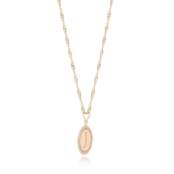 18K Gold ‘J’ Pendant Necklace