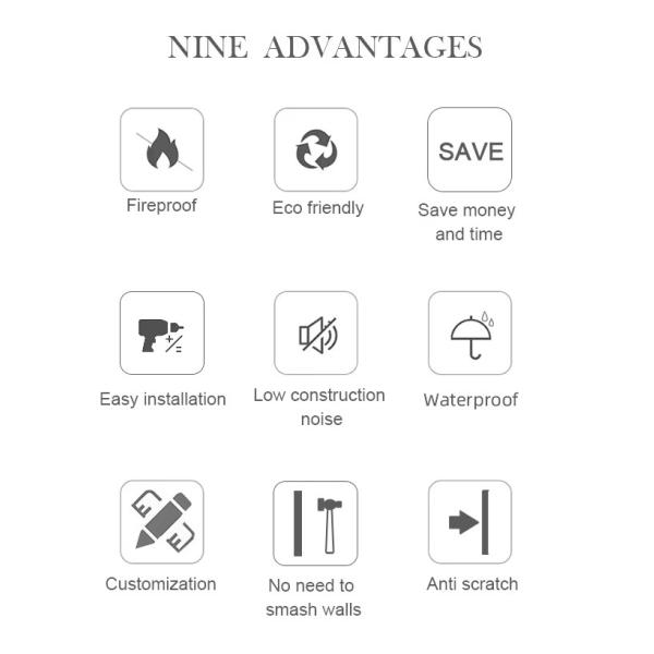 SPC Wall Panel Bathroom Wall Board Waterproof And Flame Retardant Eco-friendly Interior Decorative Panels