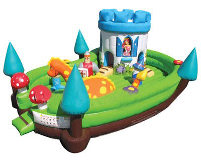 Pvc Tarpaulin Amusement Inflatable Bouncy Castle Park For Outdoor EN14960