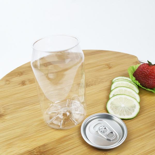 Buy 330ml Plastic Beverage Cans Cylindrical PET Containers Easy Pull Cover at wholesale prices