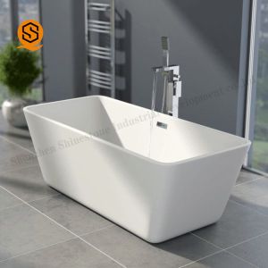 Innovative Ecofriendly Artificial Stone Bathtub White Freestanding Tub