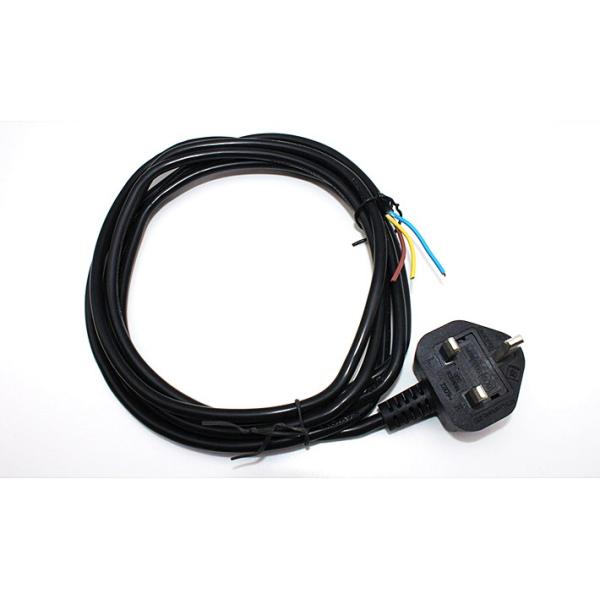 Hot sale BS 3 pin 10A AC Power Cable With Stripped 0.5m-10m OEM power cord