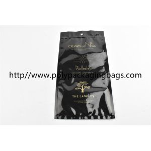 Customized black cigar tobacco moisturizing zipper bag with transparent window