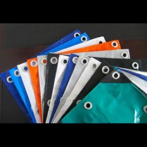 Coated Woven Plain EN Heavyweight Tarpaulin Waterproof 220g Blue No Limit Rolls