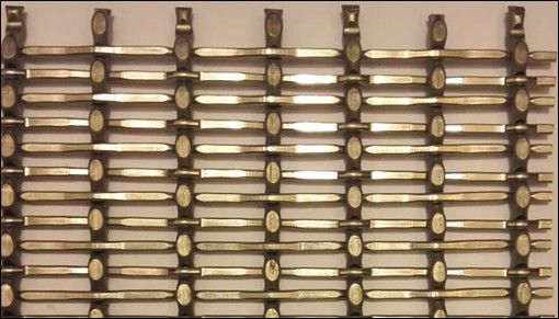 Decorative Stainless Steel Flat Spiral Woven Wire Mesh For Curtain Wall