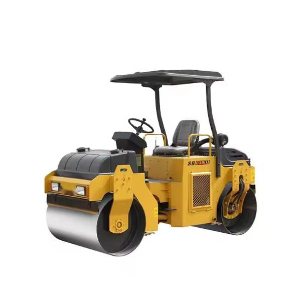 Small roller double drum roller SRD03 model, yellow roller used on construction sites, pure iron configuration
