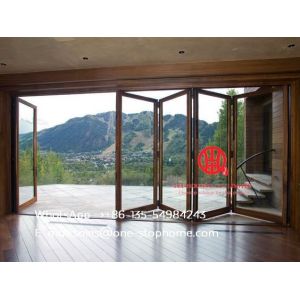 aluminum bifold doors with glasses integrated,prefabricated bi folding door with
