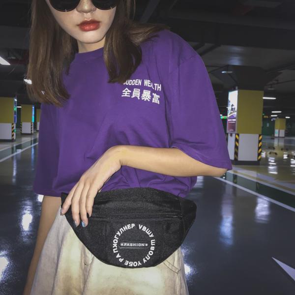 Buy Hip hop cool Fanny pack a solid color retro women's trend crossbody bag with matching monogram crossbody bag at wholesale prices