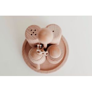 Wooden Salt and Pepper Shakers Set for Play Kitchen