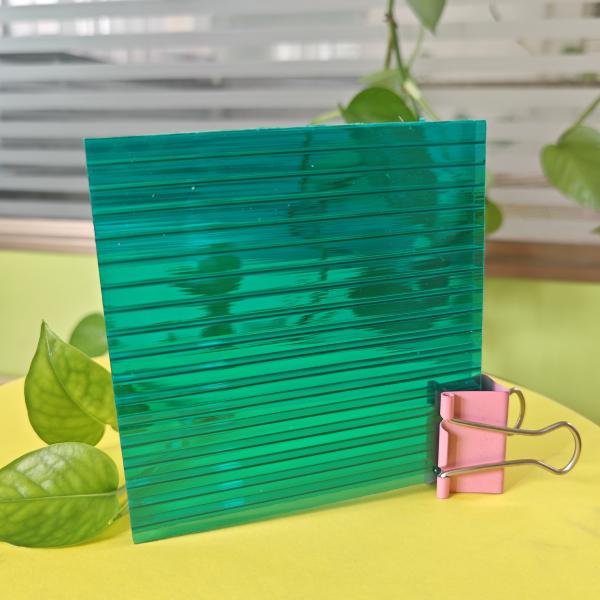 Buy 6mm green Protective PE Film Covered PC Hollow Sheet 2.1*5.8m for Greenhouse Roofing Solution System at wholesale prices