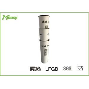 600CC Hot Disposable Paper Cups , Double Wall Paper Tea Cup Black Color Printing