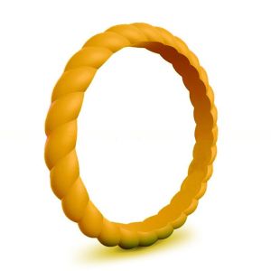 3mm Thin Braided Wedding Silicone Ring Thin Stackable for Women