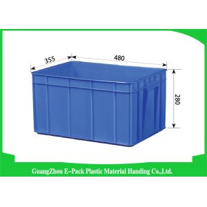 China Big Capacity Plastic Stackable Containers Warehousing Transportation Blue on sale