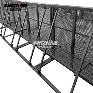 Black Folding Q235 Steel Crowd Control Barrier Event Protective 30kg