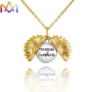Engraved 304 Stainless Steel Copper You Are My Sunshine Necklace