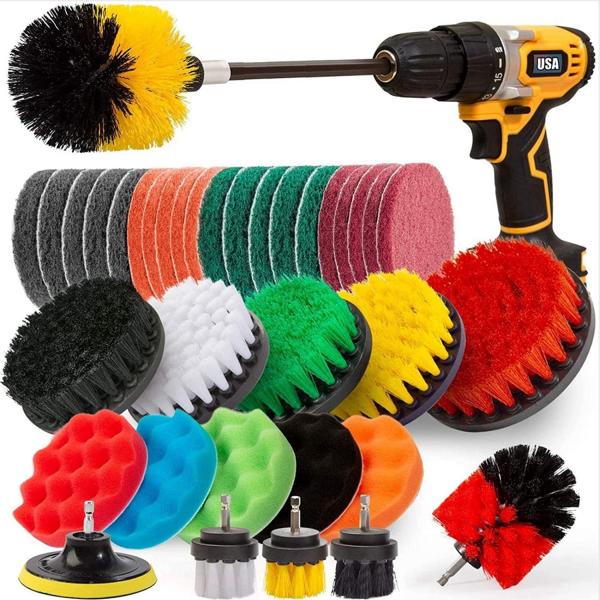 Buy 37 pieces brush attachment drill set, power scrubber drill brush kit at wholesale prices