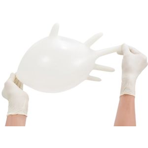 Latex Disposable Medical Examination Gloves 24cm Powder Free