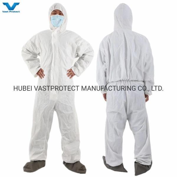 Industrial Safety Disposable Coverall with Anti-Slip Grey Bootcover and