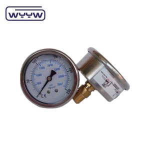 China Industrial Brass Back Mount Oil Filled Manometer For Glycerine on sale