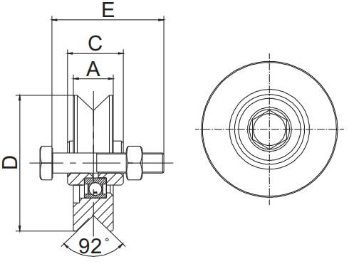 Q235 metal V Groove Sliding Gate Wheel With Bolt