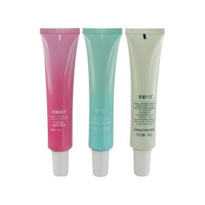 empty cosmetics tubes pe face wash packaging tube with bamboo printing cap