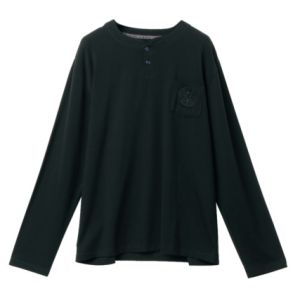 China 180gsm Polyester 65% Cotton 35%  Black Long Sleeve Knitted Shirt on sale