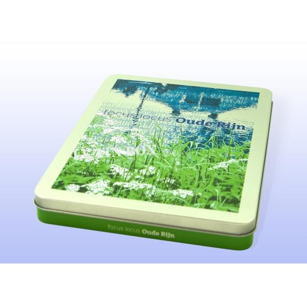 Metal Small Plain Square Tin Box With Embossing