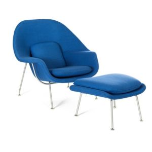 Modern Fiberglass Womb Chair Fabric Rocking Lounger Chair