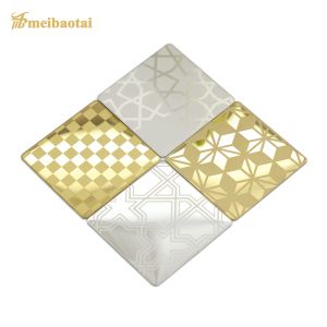 China 3mm Width Cold Rolled Stainless Steel Plate Etched Gold Silver on sale