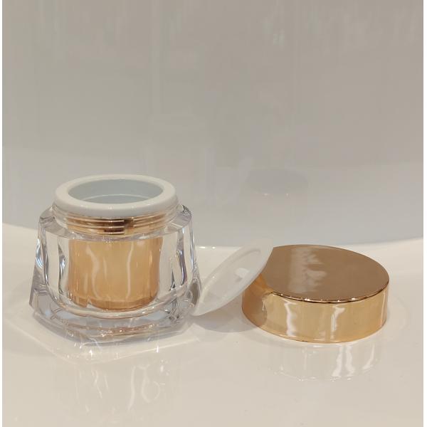 PETG Collar Material Double Wall Face Cream Container 30g for Other Cosmetic in Luxury White Transparent
