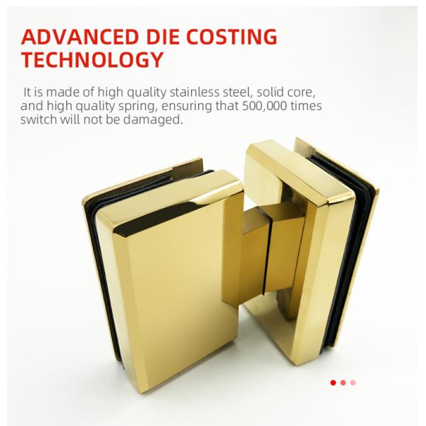 Acrylic Tray 180 Degree Gold Shower Hinge for Double Side Glass to Glass Benefit
