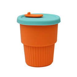 Travel Camp Collapsible Silicone Coffee Cup 350ml With Straw Lid