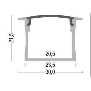 K&C Mounted 21.5mm 6063 T5 Led Strip Light Aluminum Channel