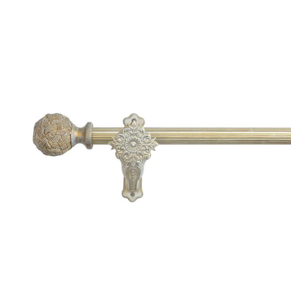 Buy Luxury Retro Style Pipe Curtain Rods Iron Grooved Curtain Pole With Twist Ball Heads at wholesale prices