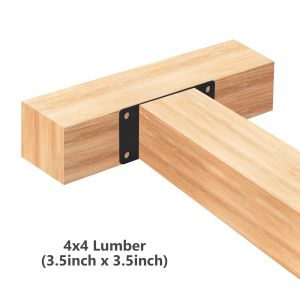 Black Steel Plate Post Anchor Base 2 pc for Wood Joint Wood Fence and Mail Post