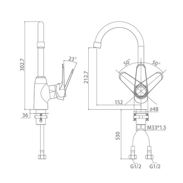 Contemporary Polished Chrome Kitchen Faucets Brass Grifos De Cocina