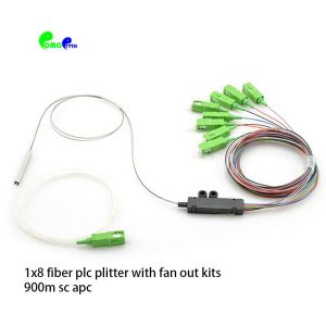 High Quality 1x 8 Fiber PLC Splitter With SC / LC / FC connector and G657A1