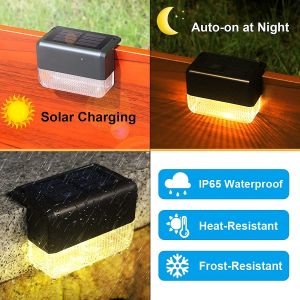 RGB Lights Solar Fence Light Outdoor led solar light with Warm White Lighting